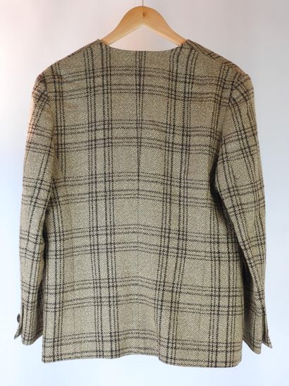 LOUIS FERAUD PARIS : Brown and cinnamon plaid...