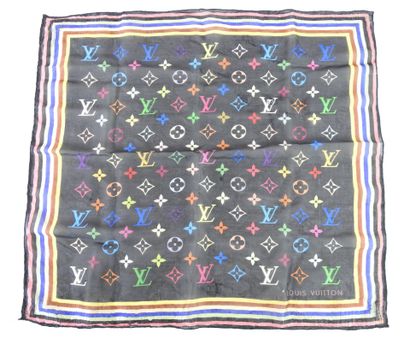 LOUIS VUITTON-PARIS: Black Murakami silk...