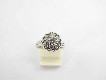 White gold and platinum FLOWER RING set with...