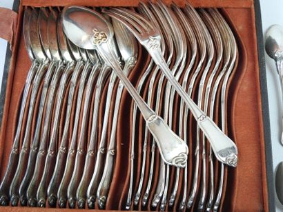silver flatware set with TWELVE COUVERTS...