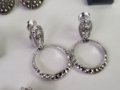 Lot of 20 silver jewels (800°/°°°) and marcasites...