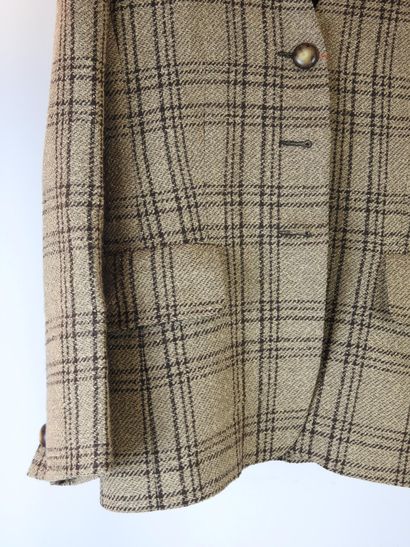LOUIS FERAUD PARIS : Brown and cinnamon plaid...