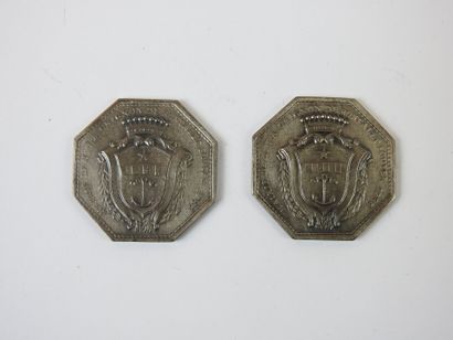 ARTHUS BERTRAND Paris : Two silver tokens...