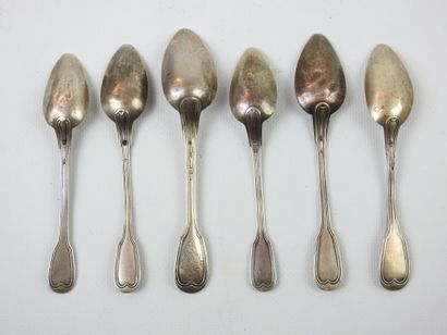 SIX COFFEE SPoons in silver model with net....