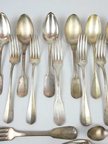 COUVERTS in silver plated metal including...