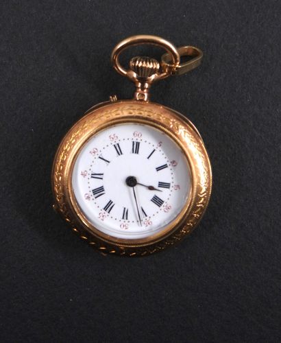 18 K (750°/°°) gold collar watch with a horse's...