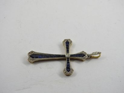 CROSS in yellow gold 750 thousandth, central...