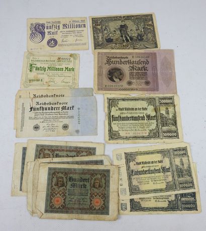 LOT of 25 banknotes Germany. In the state...