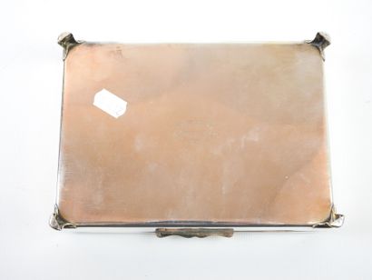 CIGARETTES BOX in silver plated metal of...
