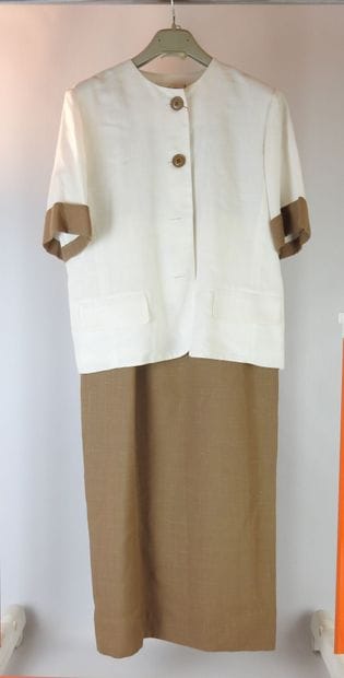 BLEU MARINE DESIGN : Off white and cinnamon...