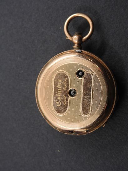 18 K (750°/°°) gold collar watch and its...