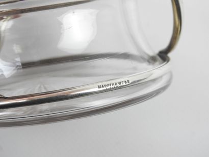 MAPPIN & WEBB: Glass jam jar with silver...