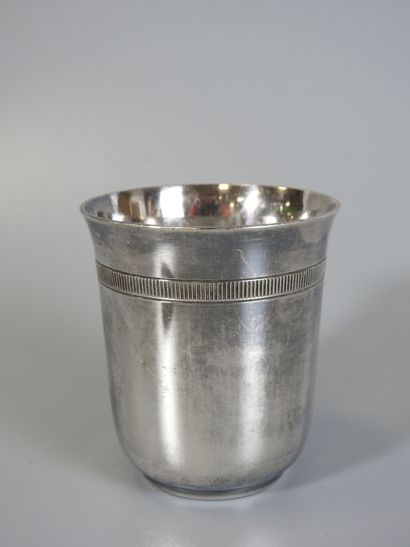 CHRISTOFLE: Gallia tumbler and ladle in silver...