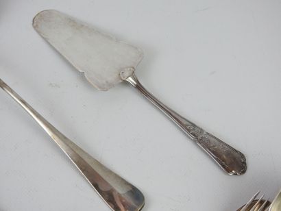LOT of silver plated cutlery including serving...