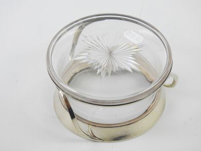 MAPPIN & WEBB: Glass jam jar with silver...