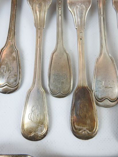 LOT of silver cutlery including twelve large...