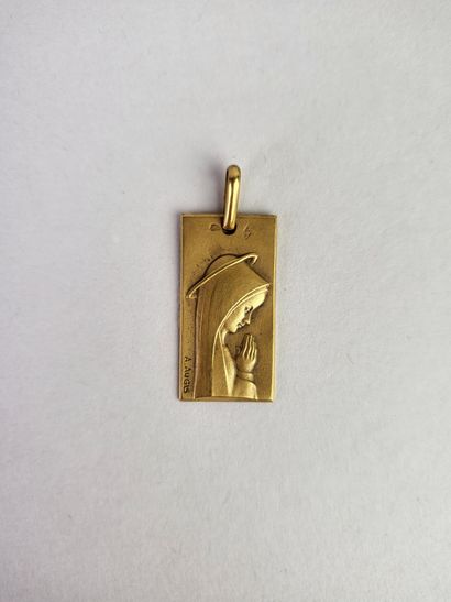A. AUGIS.
Rectangular religious medal chiseled...