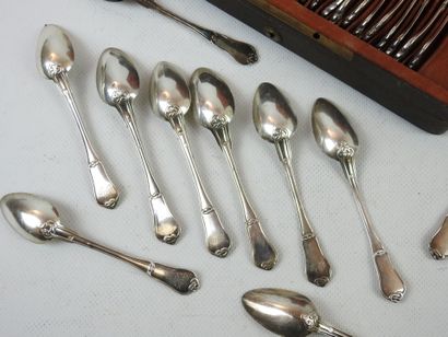 silver flatware set with TWELVE COUVERTS...