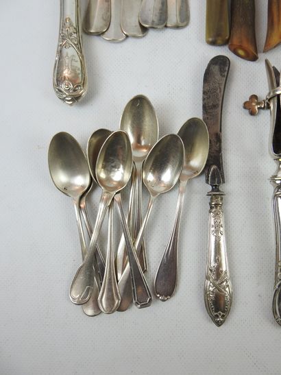 LOT OF silver plated cutlery including CHRISTOFLE:...