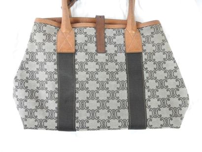 CELINE : Handbag in canvas signed. With dust-bag....