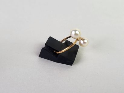 Ring Toi et Moi in 18K yellow gold set with...