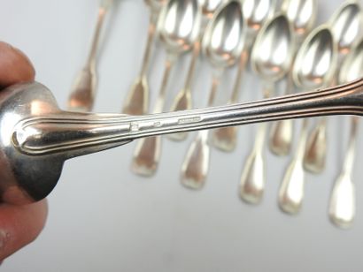 CHRISTOFLE: set of twelve large silver plated...