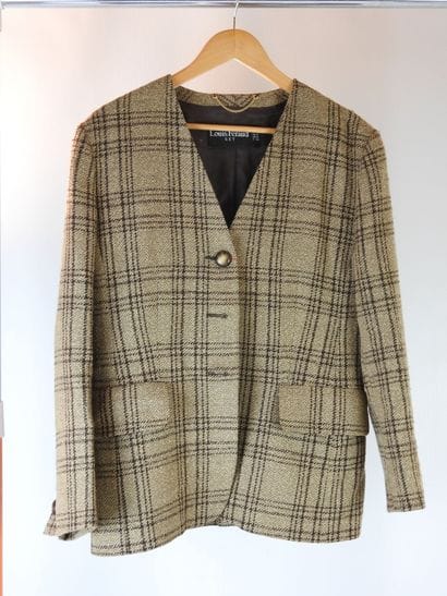 LOUIS FERAUD PARIS : Brown and cinnamon plaid...
