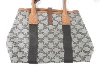 CELINE : Handbag in canvas signed. With dust-bag....