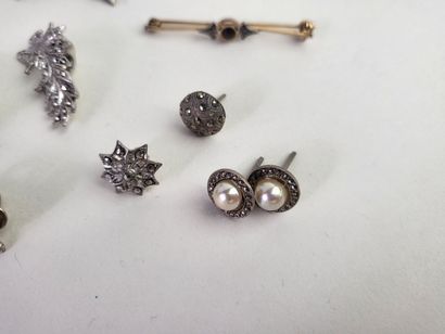 Lot of 20 silver jewels (800°/°°°) and marcasites...