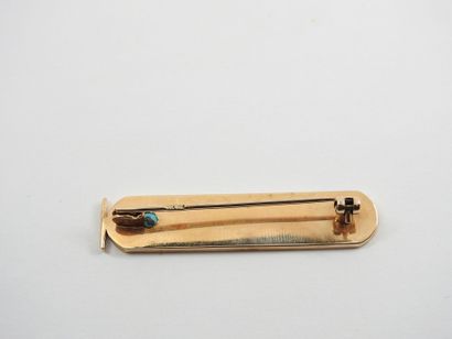 Egyptian barrette in yellow gold, decorated...