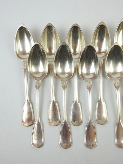 CHRISTOFLE: set of twelve large silver plated...