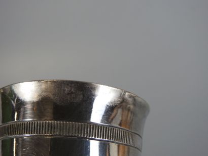CHRISTOFLE: Gallia tumbler and ladle in silver...