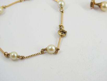 BRACELET in yellow gold 750 thousandth decorated...