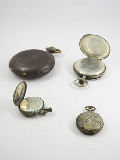 THREE silver pocket and neck watches, gross...