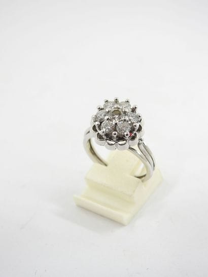White gold and platinum FLOWER RING set with...