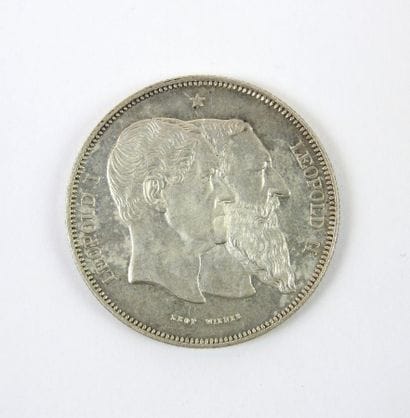 BELGIUM
Leopold I and Leopold II type 5 francs...