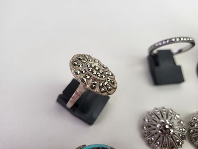 Lot of 12 antique silver jewels (800°/°°...