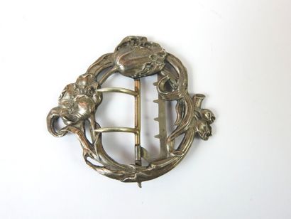 Silver CANDLE with floral decoration in the...