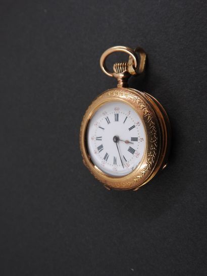 18 K (750°/°°) gold collar watch with a horse's...