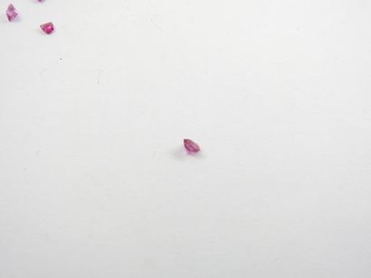 SEVEN small rubies on paper
