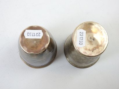 TWO silver TIMBALS marked Geneviève and Françoise....