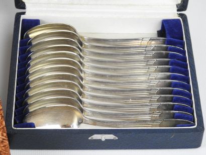 Art-Deco style silver-plated flatware set...
