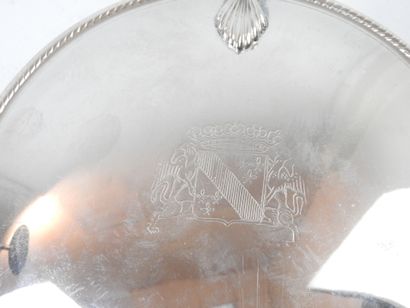 SMALL silver plated metal CASSEROLE decorated...