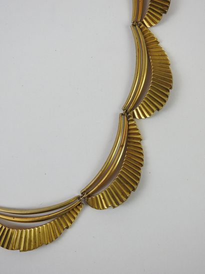 ART DECO : Golden metal necklace