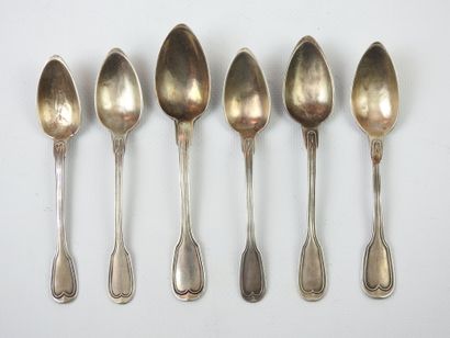 SIX COFFEE SPoons in silver model with net....