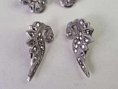 Lot of 20 silver jewels (800°/°°°) and marcasites...