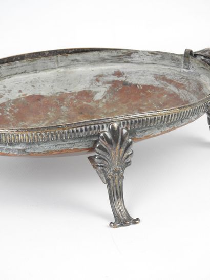 Silvered bronze centerpiece of oval shape...