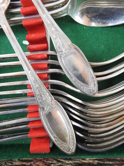 ERCUIS: Twelve large silver-plated flatware...