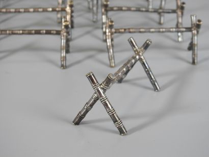 ELEVEN KNIFE HOLDER bamboo in silver plated...