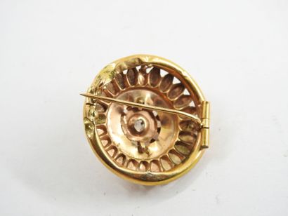 BROCHURE flower in yellow gold 750 thousandth...